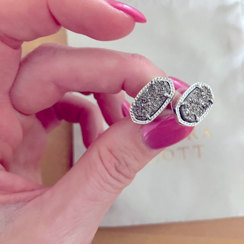 Kendra Scott druzy silver earrings